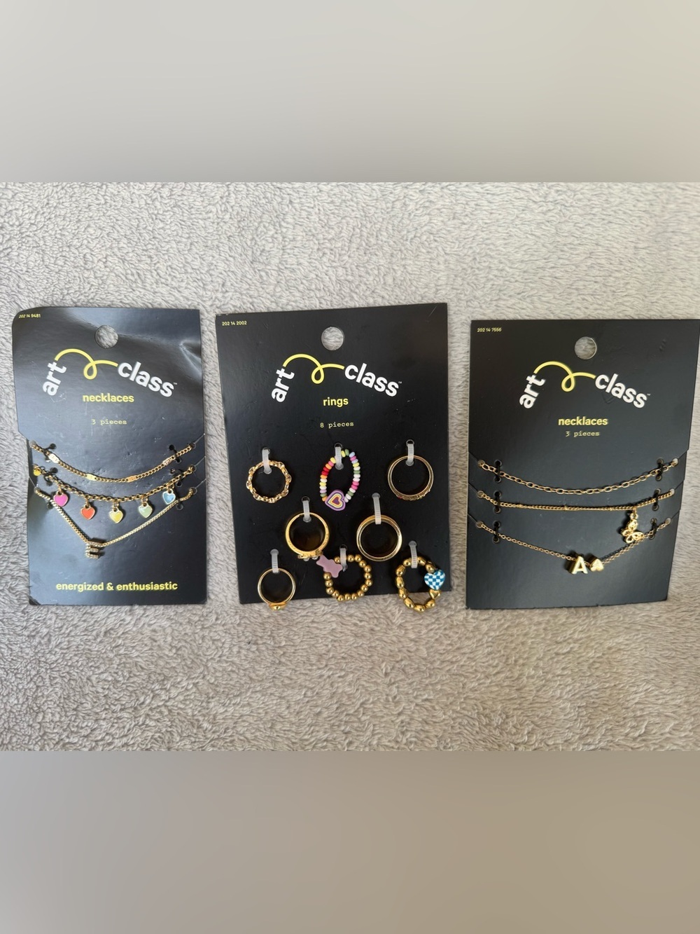 Lot of 3 Art House Jewelry Sets 8 pack of Rings and 2 Necklace 3-Packs